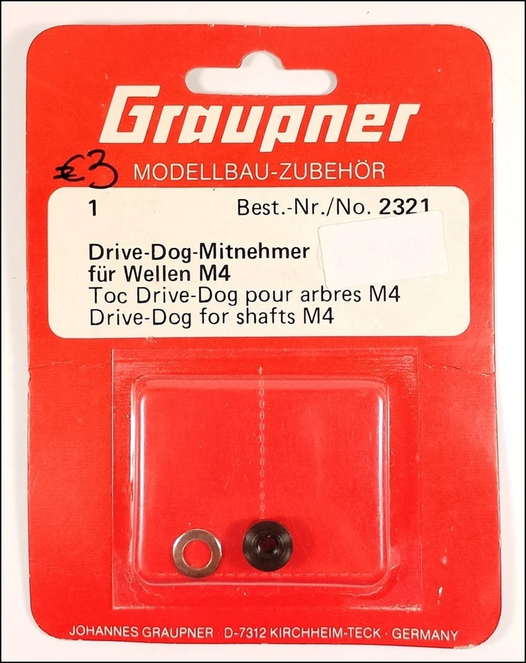 GRAUPNER 2321 attacco Drive-Dog per alberi M4. - Immagine 1 di 1