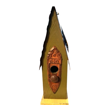 Декоративный подвесной искусственно состаренный деревянный птичий домик сад 13,25 дюйма - Изображение 1 из 4