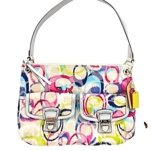 Borsa a tracolla Coach Signature Poppy Ikat donna multicolore C1276-19874 - Foto 1 di 12
