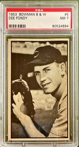 1953 BOWMAN BLACK AND WHITE DEE FONDY #5 PSA 7 CHICAGO CUBS - Picture 1 of 2