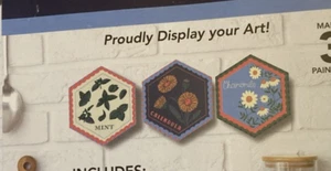 Rare Artist Concepts Paint Your Own Canvas 3 Hexagon Plant Paintings Kit - Picture 1 of 3