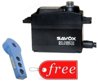 Servo sin núcleo Savox 1256TG-BE edición negra tamaño estándar + bocina de aluminio GRATIS Foto 1 de 2