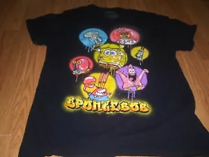 T-shirt nera uomo personaggi Nickelodeon Spongebob SquarePants taglia large - Foto 1 di 4