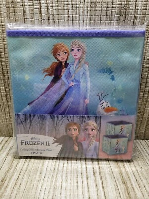 Disney Frozen II Contenedores de Almacenamiento Plegables Azul Paquete de 2 Contenedores 9X9X9 Foto 1 de 3