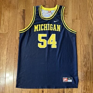 MICHIGAN WOLVERINES Basketball NIKE Fab 5 VINTAGE Blue #54 Jersey XLARGE - Picture 1 of 9
