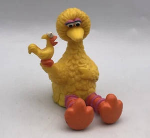 BIG BIRD con LITTLE YELLOW BIRD Sesame Street Cake Topper Applausi PVC Figura - Foto 1 di 3
