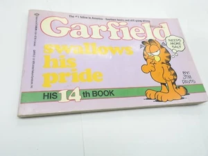 Garfield Swallows His Pride 1987 First Edition His 14th Book Him Davis Vintage - Imagen 1 de 12