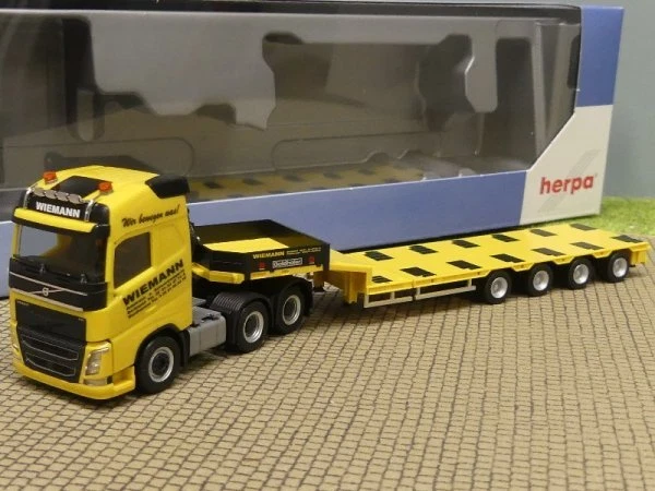 Herpa Wiemann Autokrane Volvo FH04 GL Semitieflader 953085