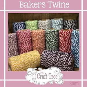 Bakers Twine Wedding Party Crafts Cord String Ribbon 100% cotton 2mm - Picture 1 of 38