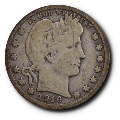 1916-D Barber Quarter Silver  25C Cover