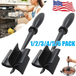 Meat Hamburger Chopper Heat Resistant Utensil Ground Beef Potato Masher Spatula - Picture 1 of 14