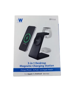 Just Wireless 3-in-1 Magnetic Wireless Charger MagSafe Compatible USB - Picture 1 of 4