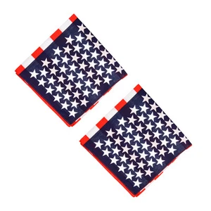 2 pcs 100% Cotton Paisley Bandanas double sided "USA Flag"` scarf Handkerchief - Picture 1 of 2