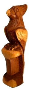 Escultura de loro de madera vintage tallada a mano 16,5" de alto firmada Nelson Nassau 81 - Imagen 1 de 10