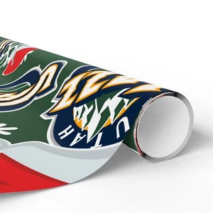 NBA Wrapping Paper, Jazz Holiday Gift Wrap Roll, Basketball Sports Fans - Picture 1 of 8