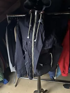 Vintage Stone Deadstock Black Garbstore Jacket Island Lge 23”P2P From Oi Polloi - Picture 1 of 8