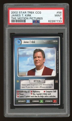 Star Trek CCG James T. Kirk PSA 9 Mint Motion Pictures Ultra Rare UR 733 - Image 1 of 2
