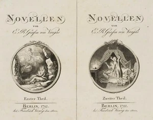 D. CHODOWIECKI (*1726), Der König der Geister erscheint in einer Höhle & Baron H - Picture 1 of 6