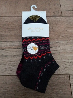 GOLDTOE 女式 2 双舒适炉边无展示靴袜鞋 6-9 码  — 第 1/3 张图片