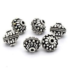 8 Pcs 12X12mm Solid Copper Bali Bead Oxidized Sterling Silver Plated rl-373