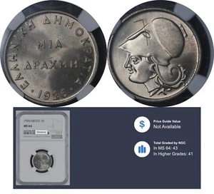 MS 64 NGC 1 Drachma 1926 Greece Coin # 69 - Picture 1 of 8