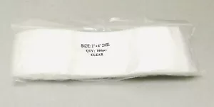 Zip Seal Bag Clear Zip Seal Bags 2mil Reclosable Poly Bag 2" x 6" 100 Pieces - Picture 1 of 2
