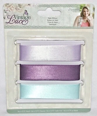 Satin Ribbon from Vintage Lace Collection New HTF by Crafters Companion FreeShip - Image 1 of 4