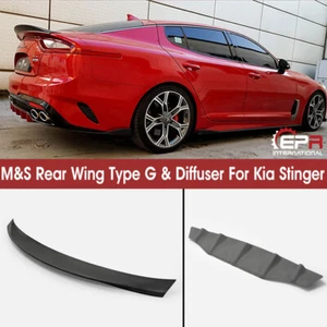 Alerón trasero + difusor de parachoques adicional frp sin pintar para Kia 18-19 Stinger M&S - Imagen 1 de 12