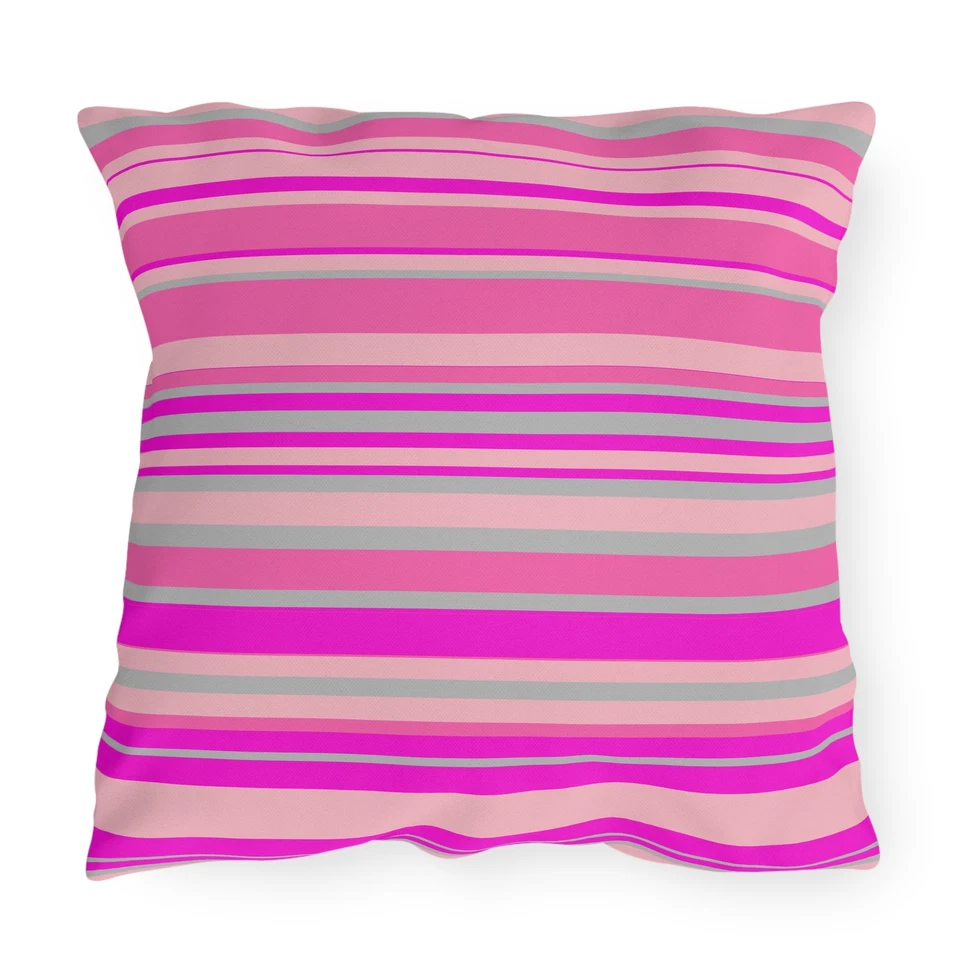 Almohada de exterior estilo Serape mexicano rosa, cojín de cubierta a rayas colorido Foto 1 de 1
