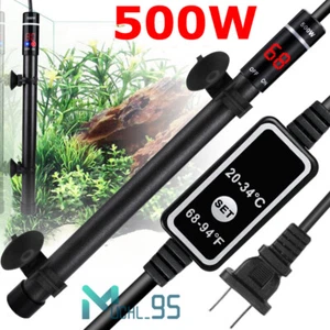 Aquarium Heater 500W Anti-Explosion Submersible Tropical Fish Tank for 5-105 gal - Picture 1 of 57