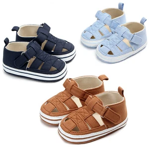 Newborn Baby Boy Girl Trainer SandalsSummer Soft Sole Anti-Slip Shoes Prewalker - Picture 1 of 15