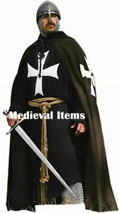 Medieval Knights Cape Full Sleeve Tunic Surcoat & Cloak Costume Reenactment LARP - Picture 1 of 20