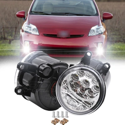 Par de luces antiniebla LED de parachoques de lente transparente delantera 6000 k para Toyota Prius 2010-2011 Foto 1 de 4