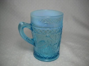 Seltener Dugan Storch und Binsen pastellblau opalisierend Becher top um 1909-1913 - Bild 1 von 7