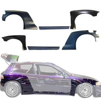 VSaero FRP TKYO Wide Body Fenders w Sides Kit EG 3dr Hatchback for Civic Honda  Foto 1 de 4