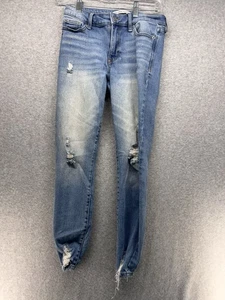 Celebrity Pink Womens Jeans Size 3 The Rider Skinny Distressed Button Zip Cotton - Picture 1 of 12