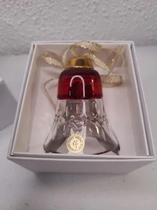 Campana de vidrio adorno de Navidad en caja corte a mano 24% PbO República Checa cristal rojo - Imagen 1 de 9