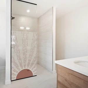 Lámina de protección visual lámina de vidrio esmerilado con motivo lámina de ducha cabina de ducha YX001-25 sol - Imagen 1 de 7