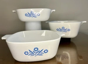 Vintage Corning Ware blaue Kornblume 3er-Set: Blue Flame P-1 3/4-B, P-1-1/2-B, P-1B - Bild 1 von 24