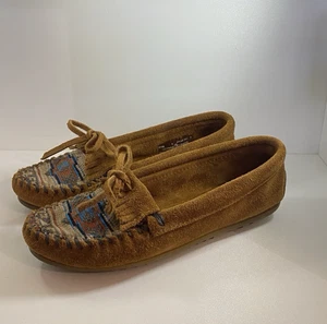 Minnetonka MOKASSIN … Aztek bestickte Wildlederschuhe … Damengröße 5 - Bild 1 von 9