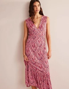 Boden - Smocked Maxi Dress - Kleid Sommer Stretch Muster NEU UK 8 EU 36 - Bild 1 von 5