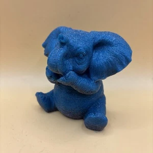 Elephant Resin Blue Green With Embedded Glitter Home Decor Figurine. - Picture 1 of 6