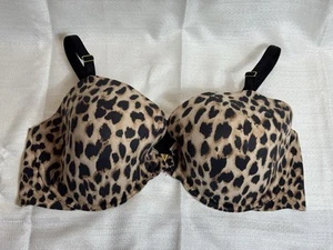 Victoria’s Secret gefütterter Halb-BH Leopardenmuster verstellbar Gold Hardware Gr. 44D - Bild 1 von 8