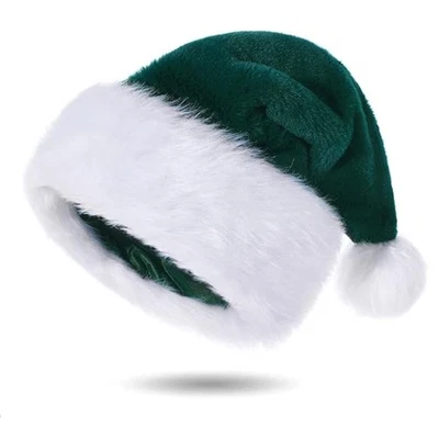 Sombreros de Papá Noel Verde y Blanco, Sombreros para Adultos Unisex Terciopelo Tacto Comodidad... Foto 1 de 4