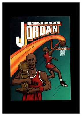 1989-90 Fire Dunk с трофеем мультфильм карикатура MICHAEL JORDAN Chicago Bulls - Изображение 1 из 2