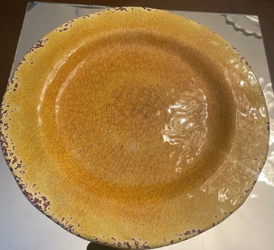 PLATO DE CENA MUELLE 1 CARMELO Melamina Amarillo Crackle *NUEVO* Foto 1 de 4