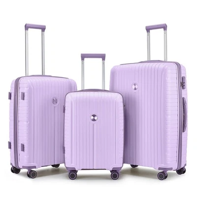 Juego de maletas 3 piezas juegos de equipaje con bloqueo TSA, PP equipaje de mano rígido... Foto 1 de 4