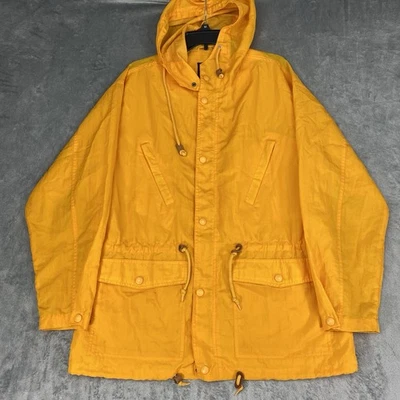Vtg Gap Jacket Mens Size Small Yellow Rain Full Zip Snap Pockets Synch Waist 90s - Image 1 of 4