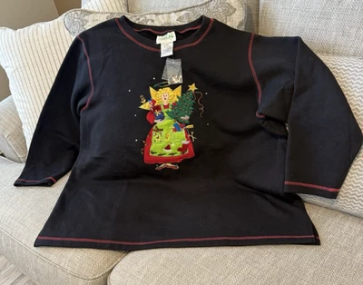 Quacker Factory Embroidered Angel Tunic Sweatshirt 2X - Tags Attached - Image 1 of 4