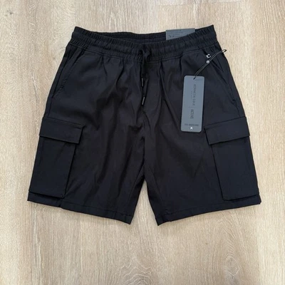 Kenneth Cole Tech Jogger Cargo Corto Flex Elastizado Resistente al Agua Tejido Nylon Negro Foto 1 de 4